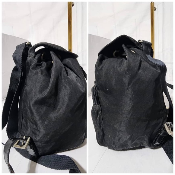 Authentic PRADA Vintage Tessuto Nylon Vela Cinch Backpack Black - Picture 5 of 13
